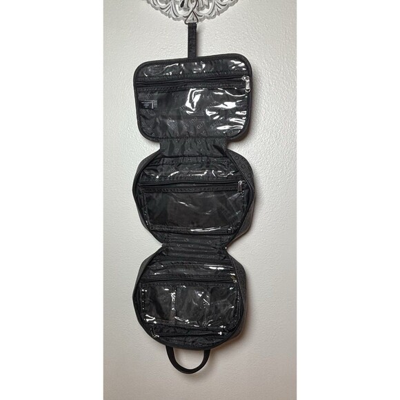 GUESS Hanging Toiletry/Cosmetic/Travel Bag Vintage Style Black Guess Logo Purse - Picture 9 of 15
